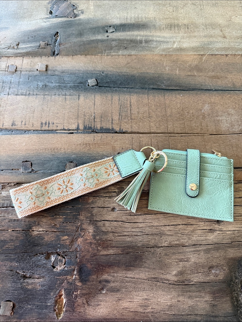 NWOT Wristlet Keychain & Tassel and ID Card Holder / Wallet